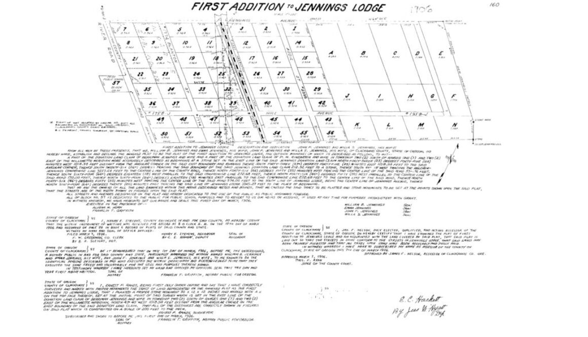 1st Addition To Jennings Lodge 1906
