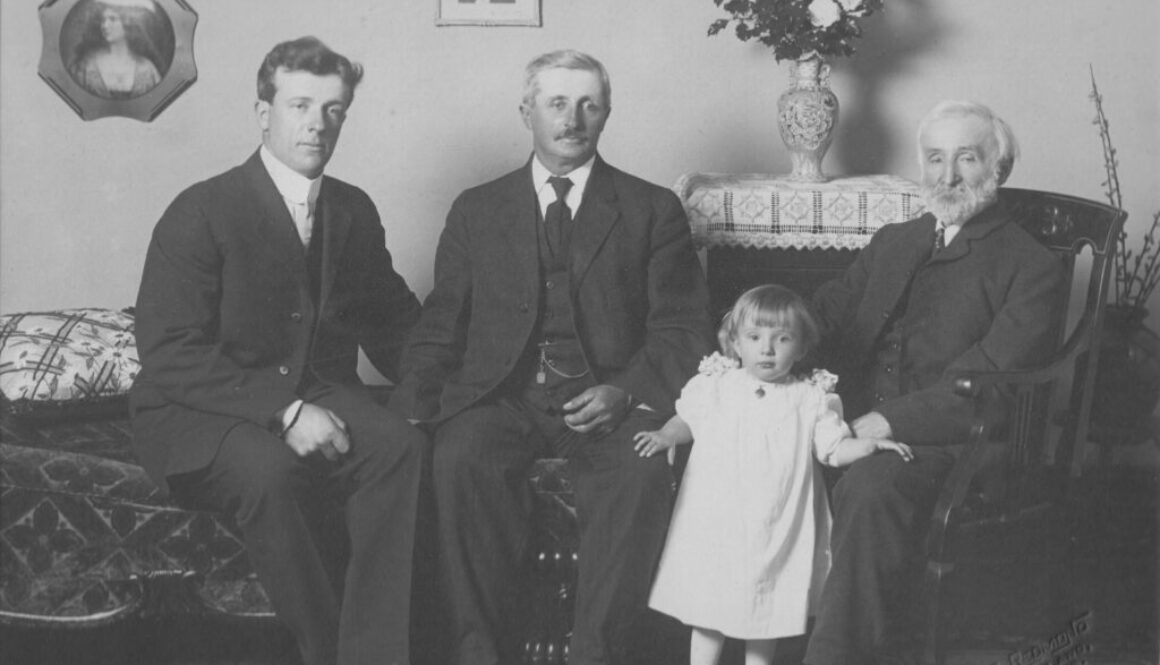 Naef four generations; L-R Ernest, Otto, Ruth, John J. Naef ca. 1916